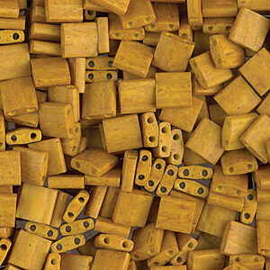 Tila Bead 5 x 5mm - Matte Opaque Mustard - 2312