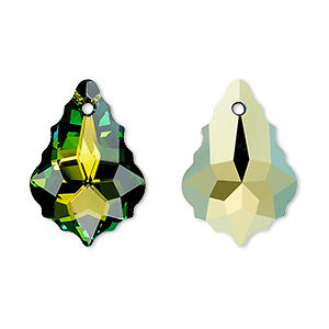 Swarovski Faceted Baroque Pendant 6090 - 22x15mm - aqua golden sahara