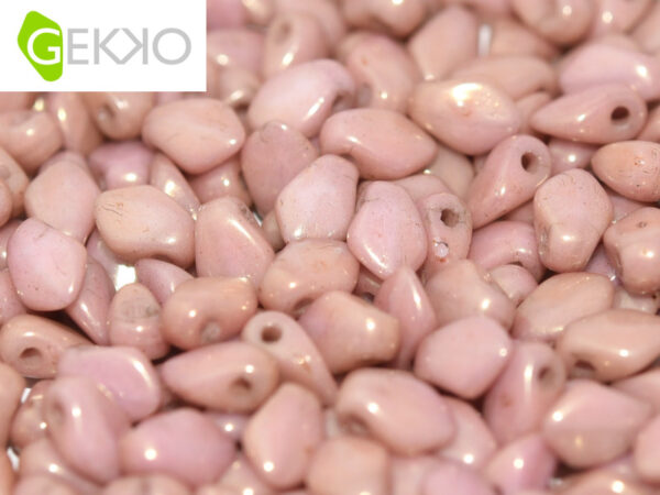 Gekko beads - 3x5mm - Chalk White Red Luster - 03000/14495