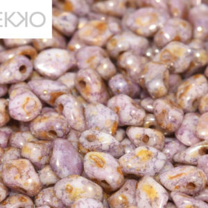 Gekko beads - 3x5mm - Chalk White Lila Gold Luster - 03000/15695