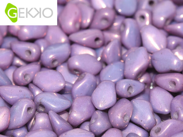 Gekko beads - 3x5mm - Chalk White Lila Vega Luster - 03000/15726