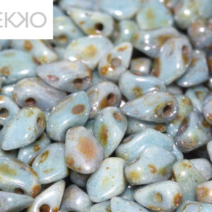 Gekko beads - 3x5mm - Chalk White Blue Luster - 03000/65431