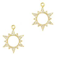 Zirkonia Bedeltje - Sun - Gold