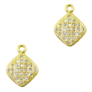 Zirkonia Bedeltje - Square - Gold