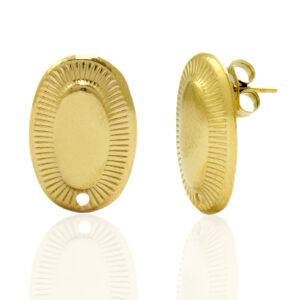 Oorbellen Ovaal met oogje - Stainless steel - Gold -71799
