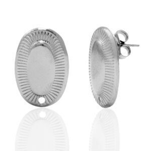 Oorbellen Ovaal met oogje - Stainless steel - Silver -71800