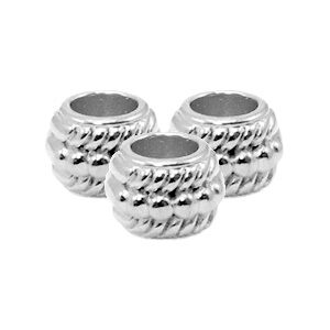 Tussenstukje  Metaal kralen deco -  Zilver (nikkelvrij) - 	ca. 8x6mm (Ø4.3mm)