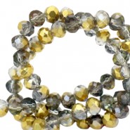 Briolette top quality - 4x3mm - Crystal half dorado gold metallic - 70200