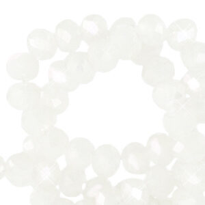 Briolette top quality - 4x3mm - Daisy white pearl shine coating - 72214