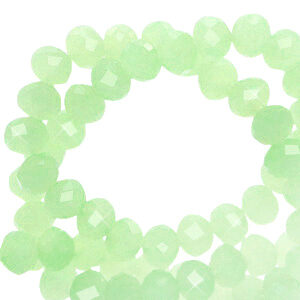 Briolette top quality - 4x3mm - crysolite green pearl shine coating -72222