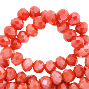 Briolette top quality - 4x3mm - Fiery orange pearl shine coating  - 72252
