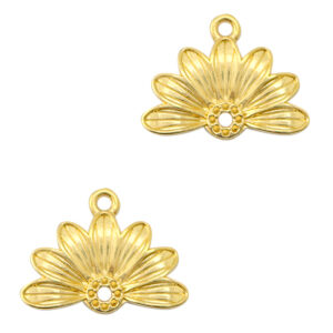 Bedeltje Halve Bloem - Gold - 73388