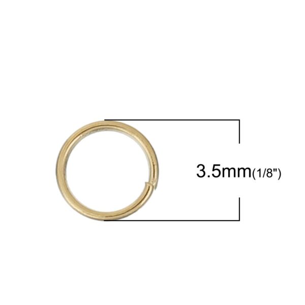 Ringetjes enkel - 3,5 mm - Edelstaal Gold - PROMO per 50 stuks - Afbeelding 2