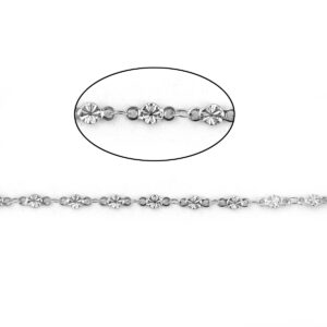 Edelstaal Ketting bloem - 8x4mm - B0101187 - SUPER PROMOTIE per 5 meter