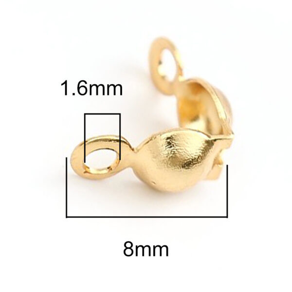 Kalotjes met oog 4mm - Edelstaal - Gold - PROMOTIE 100 stuks - Afbeelding 2