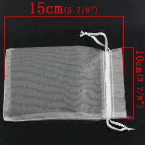Organza zakje met treksluiting - 15x10cm - wit - PROMO per 10 stuks