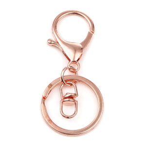 Sleutelhanger  + ring - 70x30mm - rose gold