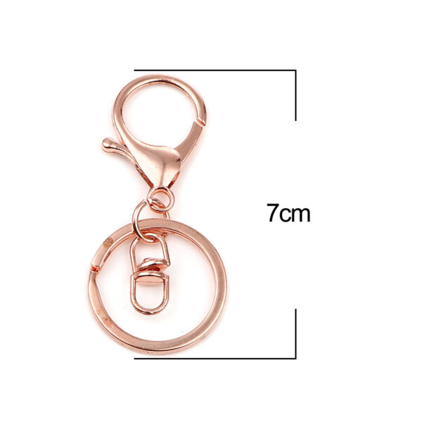 Sleutelhanger  + ring - 70x30mm - rose gold - Afbeelding 2