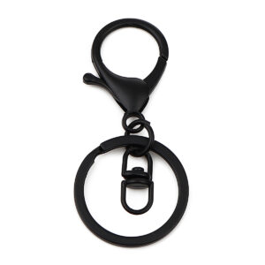 Sleutelhanger  + ring - 70x30mm - black