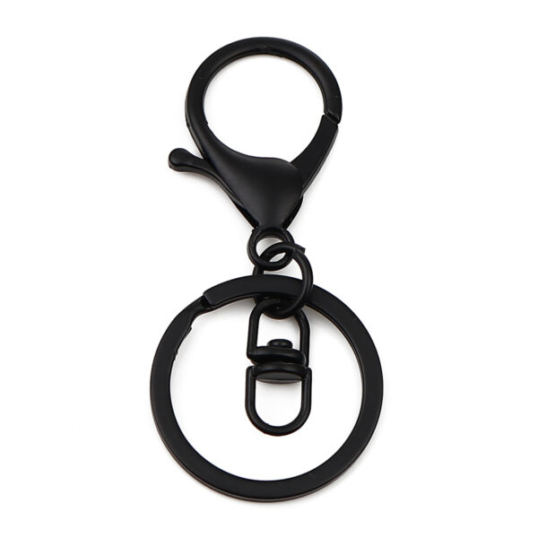 Sleutelhanger  + ring - 70x30mm - black