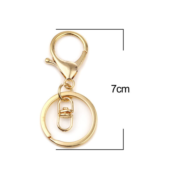 Sleutelhanger  + ring - 70x30mm - Gold plated - Afbeelding 2