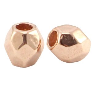 PROMOTIE : Facetkraal metaal - 4x4mm - Rose Gold - 50stuks