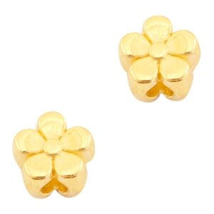 Tussenstukje bloem 4mm  - gold (nikkelvrij) - 42460 -20st.