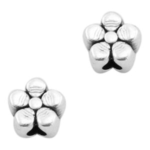 Tussenstukje bloem 4mm  - silver (nikkelvrij) - 42461 - 20st.