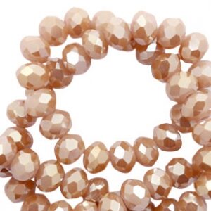 Briolette top quality - 4x3mm - Misty rose amber coating - 56436