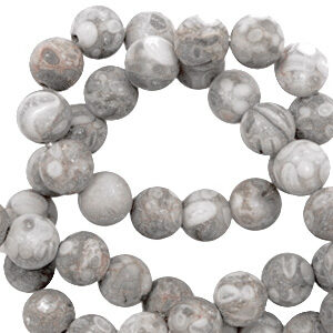 Natuursteen kralen 8mm - Mat Terra Grey Brown