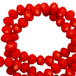Briolette top quality - 4x3mm - Flame scarlet red pearl shine coating - 62490