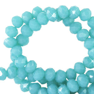 Briolette top quality - 4x3mm - Dark turquoise blue-pearl shine coating - 64202