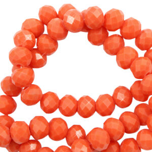 Briolette top quality - 4x3mm - Tangerine tango red-pearl shine coating - 65605