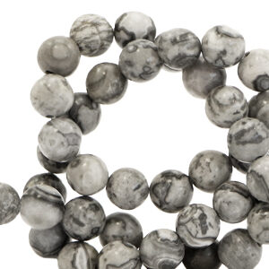Natuursteen kralen 8mm - Moon Grey