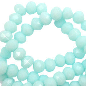Briolette top quality - 4x3mm - Seafoam green pearl shine coating - 68094