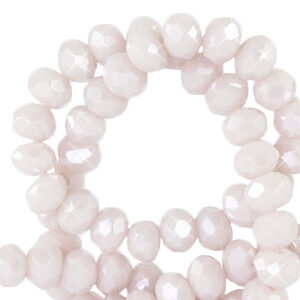 Briolette top quality - 8x6mm - soft rose ash pearl shine coating - 72197