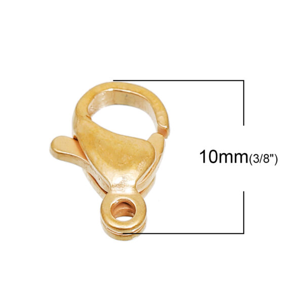 Karabijnslot 10mm - EDELSTAAL Gold -B0087366 - promotie per 10 stuks - Afbeelding 2