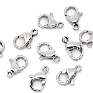 Karabijnslot 10mm - EDELSTAAL Silver -B10274 - PROMOTIE  per 10 stuks