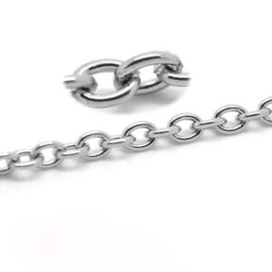 Edelstaal Ketting Silver 4x3mm - B18074H