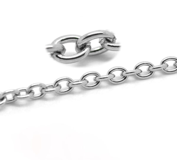 Edelstaal Ketting Silver 4x3mm - B18074H