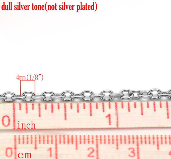 Edelstaal Ketting Silver 4x3mm - B18074H - Afbeelding 2