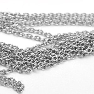 Edelstaal Ketting Silver 4x3mm - B18074H  - promotie per 10m