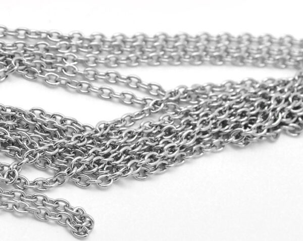 Edelstaal Ketting Silver 4x3mm - B18074H - Afbeelding 3