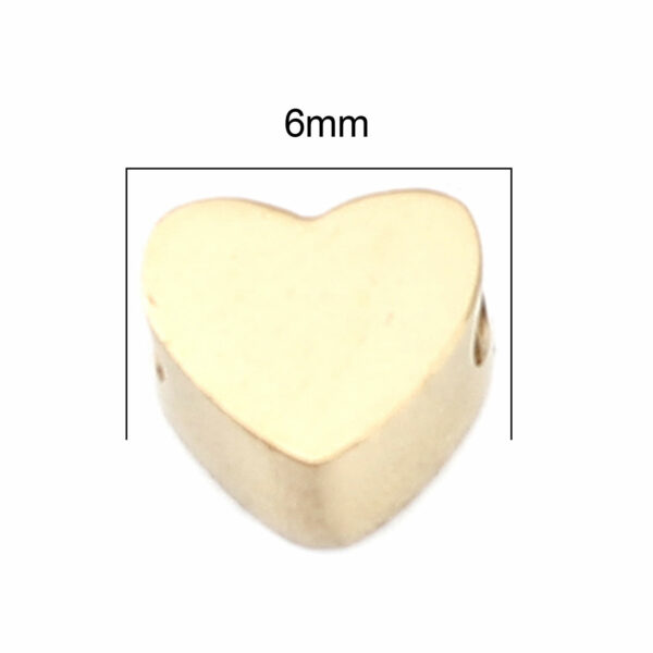 Tussenstukje hartje Valentine - Edelstaal Gold - 6x5mm - B665383 - Afbeelding 2