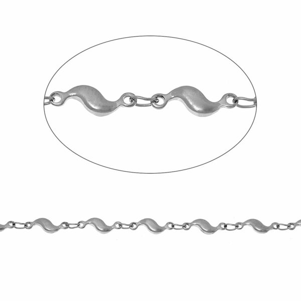 Edelstaal Ketting Silver 'S' schakel - B69983