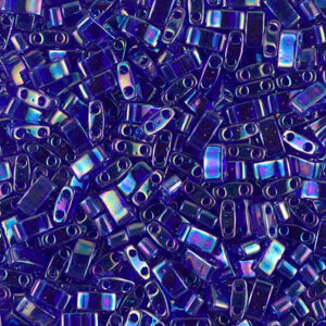 Half Tila bead 5x2.3mm - Transparant Cobalt AB - 177