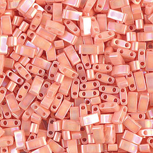 Half Tila bead 5x2.3mm - Semi matte opaque salmon - 596