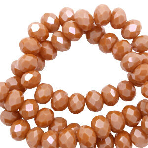 Briolette top quality - 8x6mm - Ochre brown pearl shine coating - 60967