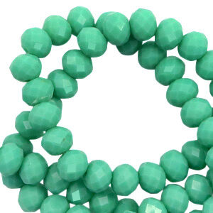 Briolette top quality - 8x6mm - Dark Spearmint green pearl shine coating - 62463