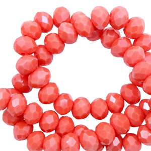 Briolette top quality - 8x6mm - Coral red pearl shine coating- 60976